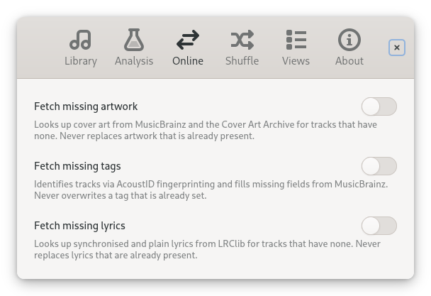 Sustain online-services settings.